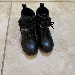 Mix No. 6 Black Kids Boots with Silver Accents